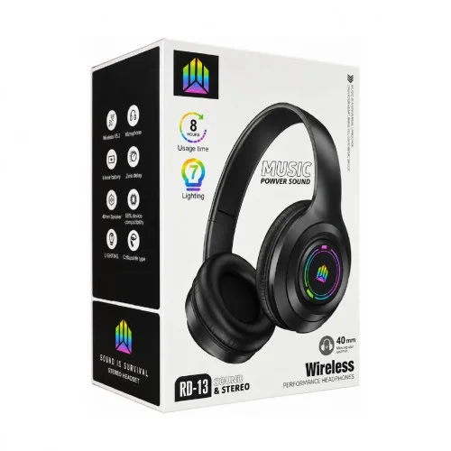 RD-13 RGB Ledli Mikrofonlu Kulak Üstü Bluetooth Kulaklık | 8 Saat Çalma