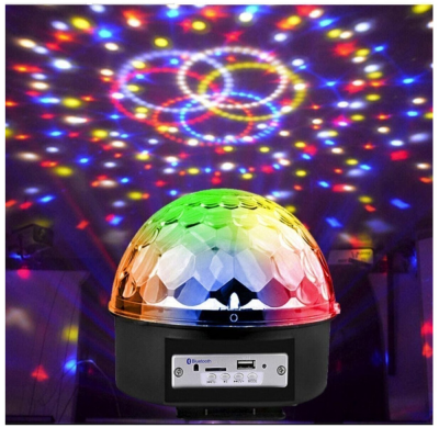 GT200 Müzik Çalarlı LED Işıklı Dönen Sihirli Küre | Bluetooth | Sese Duyarlı