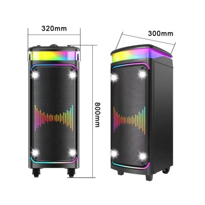 DR-8816 Bluetooth Hoparlör | RGB | USB-TF-FM | 2 x 8.5" | Kumanda | Çift Mikrofon DR-8816 Bluetooth Hoparlör | RGB | USB-TF-FM | 2 x 8.5" | Kumanda | Çift Mikrofon