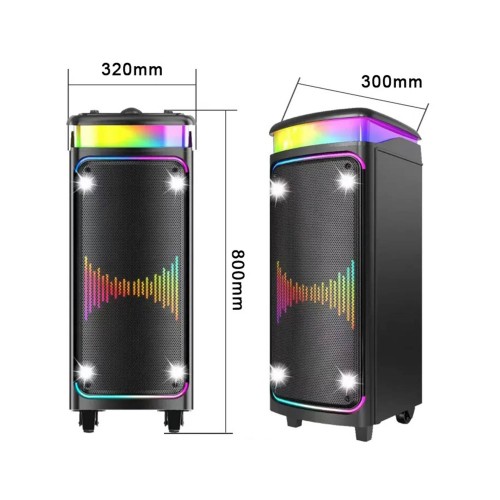 DR-8816 Bluetooth Hoparlör | RGB | USB-TF-FM | 2 x 8.5" | Kumanda | Çift Mikrofon DR-8816 Bluetooth Hoparlör | RGB | USB-TF-FM | 2 x 8.5" | Kumanda | Çift Mikrofon