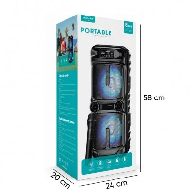 GTS-2021 RGB Bluetooth Speaker 2 x 8" | Kablosuz Mikrofon