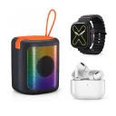 Karler Bass K28 Combo Akıllı Saat | 7 Kordon | RGB Bluetooth Speaker Ve Bluetooth Kulaklık Hediye