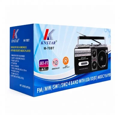 Knstar M-70BT Bluetooth HiFi Speaker | Kaset Çalar | FM-MW-SW1-SW2 Radyo