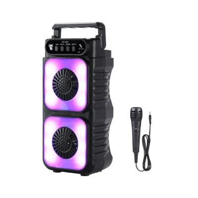 Leerfei LF-1689 Bluetooth Speaker | Rgb Ledli 2x3'' | Mikrofonlu