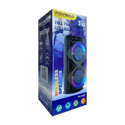 Polygold PG-3233 Bluetooth Speaker | Rgb Ledli 2x3''