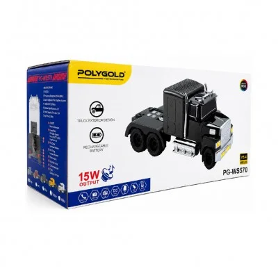 Polygold PG-WS570 Truck Bluetooth | Fm Araba Speaker | 15W | TWS | Selfie Çekimi