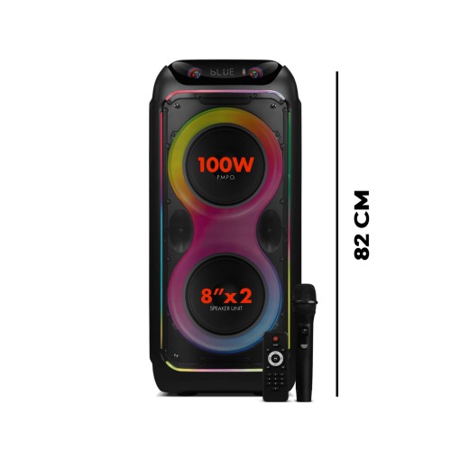 Powerway CIO RGB Bluetooth Speaker 2 x 8" | 100W  Ses | Uzaktan Kumanda