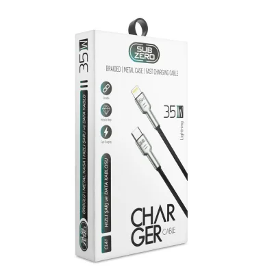 Subzero CL41 35W PD Lıghtnıng Örgülü Şarj Kablosu | Metal Başlık