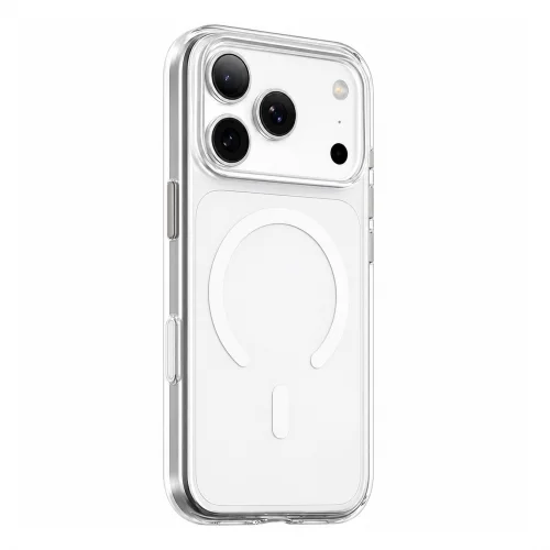 İphone 16 Lüx Mika Sert Şeffaf Magsafe Kılıf | Metal Buton