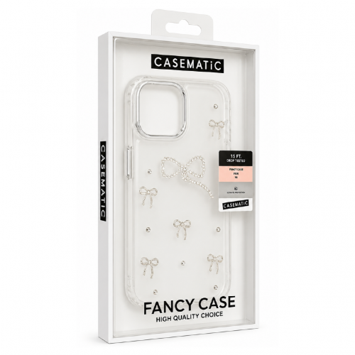 Fancy Iphone 12 Fiyonklu Taşlı Şeffaf Kılıf | Sert Silikon