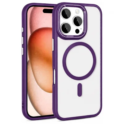 Zore İphone 15 Pro Krom Magsafe Silikon Kılıf