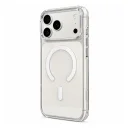 İphone 18 Pro Max Lüx Mika Sert Şeffaf Magsafe Kılıf | Metal Buton