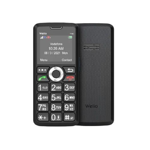 Welio Wkey T100 Tuşlu Telefon | KVK Garantili | Gümüş Siyah