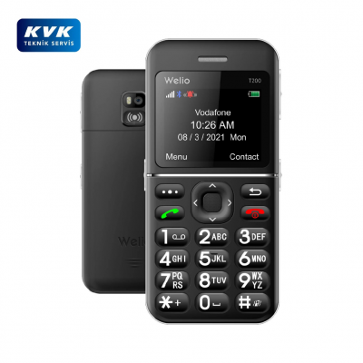Welio Wkey T200 Kameralı Tuşlu Telefon | KVK Garantili | Gümüş Siyah