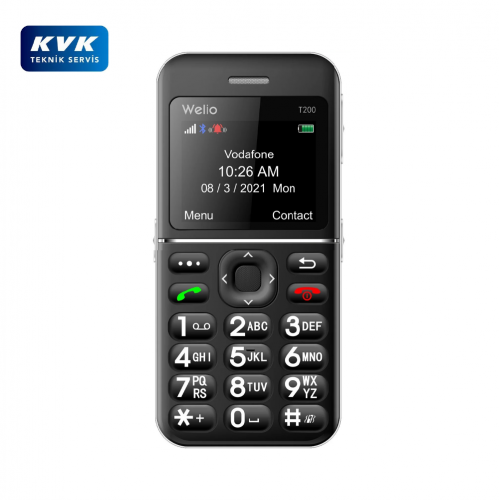 Welio Wkey T200 Kameralı Tuşlu Telefon | KVK Garantili | Gümüş Siyah