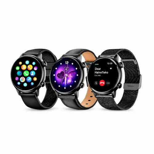 HainoTeko 24 Mini Amoled Ekran Bayan Akıllı Saat | 7 Gün Pil Ömrü | 3 Kordon
