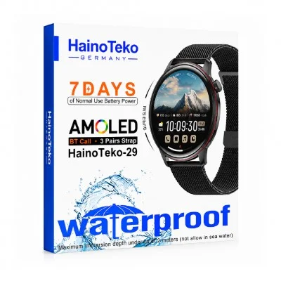 HainoTeko-29 Amoled Ekran Akıllı Saat | 7 Gün Pil Ömrü | 3 Kordon