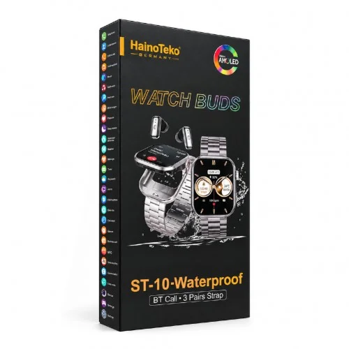 HainoTeko ST10 Amoled Ekran Akıllı Saat | 3 Kordon | Dahili Kulaklık