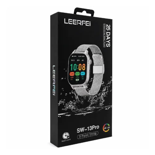 Leerfei SW-13Pro Amoled Akıllı Saat | 3 Kordon | 25 Gün Kullanım