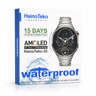 HainoTeko-32 Amoled Ekran Akıllı Saat | 15 Gün Pil Ömrü | 3 Kordon