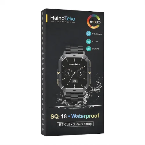 HainoTeko SQ-18 Amoled Ekran Akıllı Saat | 3 Kordon | Çizilmeye Dayanıklı