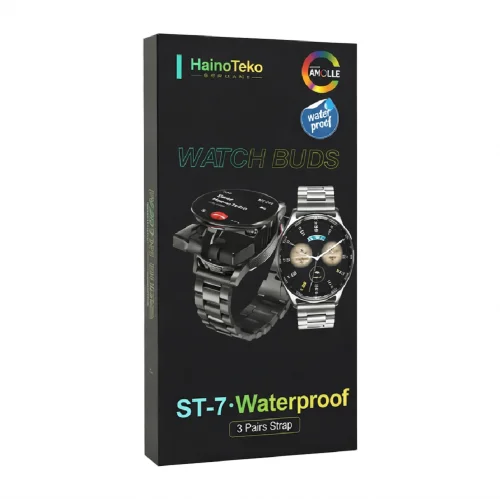 HainoTeko ST-7 Amoled Ekran Akıllı Saat | Watch Buds Kulaklık | 3 Kordon | Suya Dayanıklı