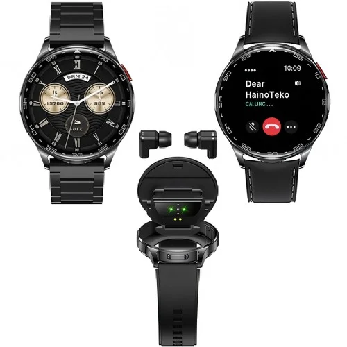 HainoTeko ST-7 Amoled Ekran Akıllı Saat | Watch Buds Kulaklık | 3 Kordon | Suya Dayanıklı