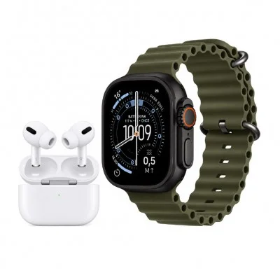 Katjmer Active Ultra 3 Akıllı Saat 10 in 1 | 7 Kordon | Kulaklık Silikon Kılıf ve Koruma Camı Hediye
