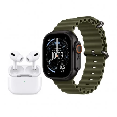 Katjmer Active Ultra 3 Akıllı Saat 10 in 1 | 7 Kordon | Kulaklık Silikon Kılıf ve Koruma Camı Hediye