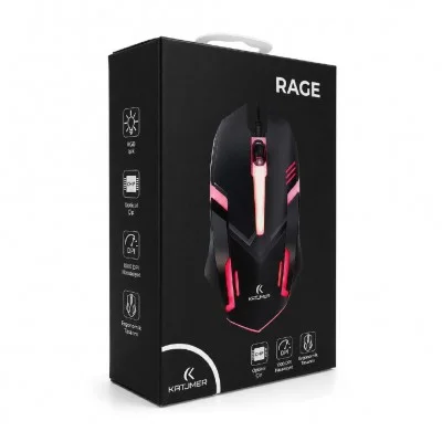 Katjmer MSERGE-001 Rage Usb Kablolu RGB Optik Mouse | 1000 Dpi