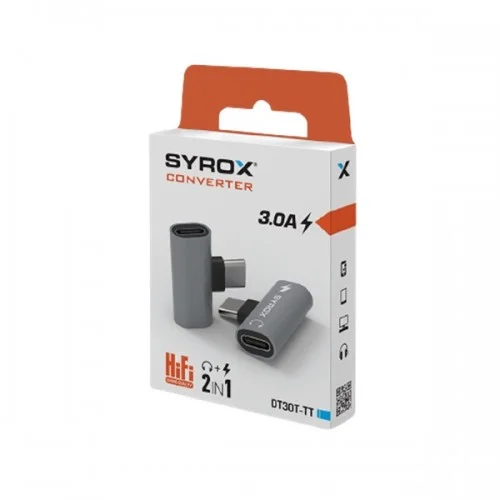 Syrox Typec Şarj | Typec Kulaklık Dönüştürücü Adaptör | DT30T-TT