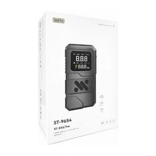 Leerfei ST-9654 Dijital Göstergeli Hava Pompası | Akü Şarj Takviyesi | Powerbank