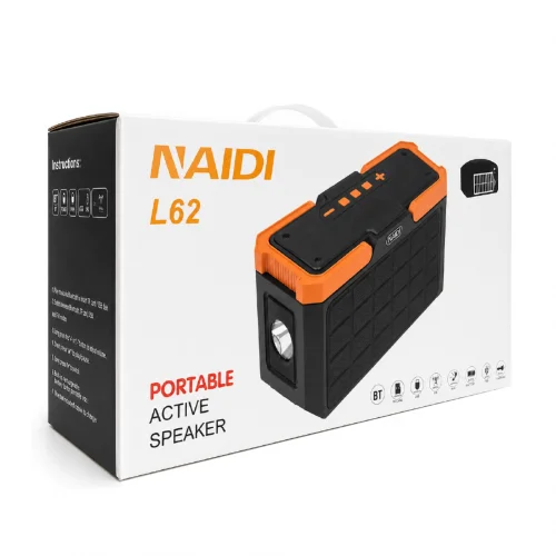 Naidi L62 Güneş Enerjili FM Radyolu TWS Bluetooth Speaker | El Feneri | Powerbank Özellikli