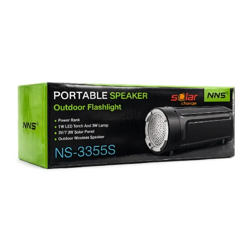 NNS NS-3355S Güneş Enerjili Şarj Edilebilir Kademeli Kamp Lambası | El Feneri | TWS Speaker | Powerbank