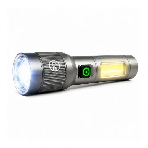 Powerdex PD-007 Şarj Edilebilir El Feneri | Işıldak | 10W 1000 Lümen | Teleskopik Zoom | SOS ve Çakar Işığı