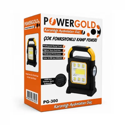 Powergold PG-300 Güneş Enerjili Işıldaklı El Feneri | Powerbank Özellikli