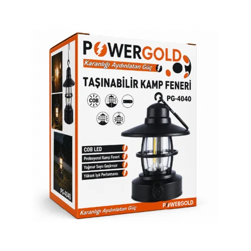 Powergold PG-4040 Şarj Edilebilir Askılı Kamp Lambası
