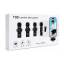 Paleon T90 Type-C | Lightning Girişli LCD Göstergeli 2.4G Kablosuz Dörtlü Yaka Mikrofonu