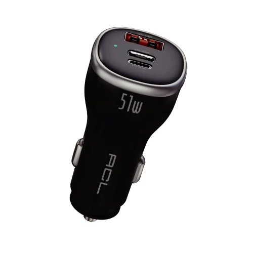 ACL Ac-105 51W 6A Hızlı Araç Şarj Başlık | 1x Usb 1x Pd 1x Lightning