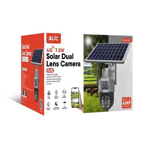 Blic Blm63 Çift Lens 4MP 4K Ultra HD Solar IP Kamera