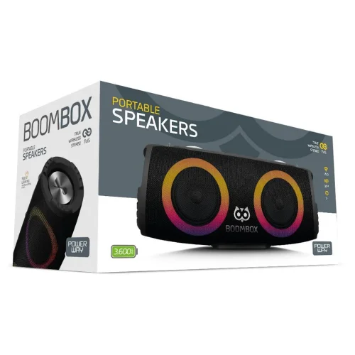 Powerway BoomBox 30W Çift Bass Led Işıklı Bluetooth Speaker