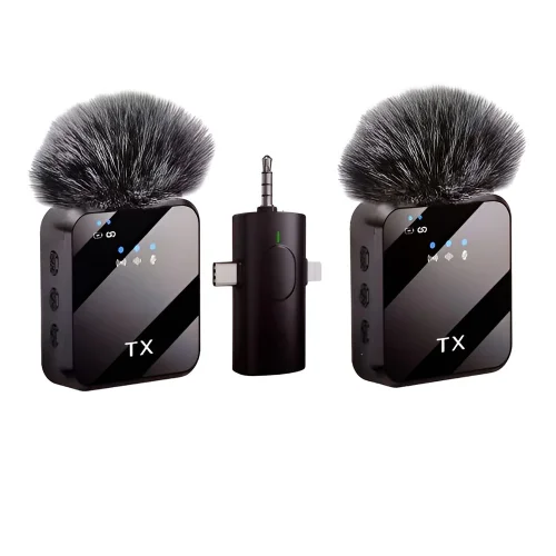 F11-2 Bluetooth Yaka Mikrofonu 3 Farklı Giriş | 2 Adet