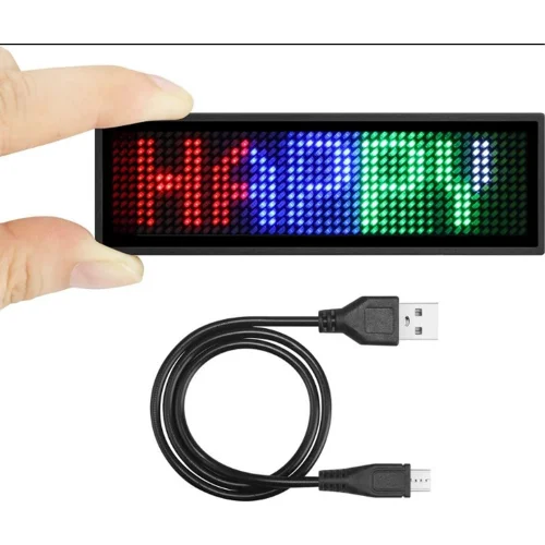 3x9cm HXP-001 Telefon Kontrollü |Kumandalı | Led Matrix Yaka Paneli