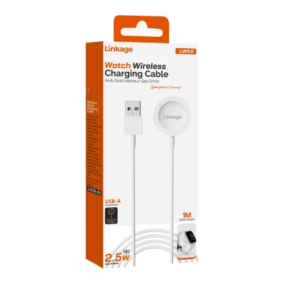 Linkage LWS8 Akıllı Saat Kablosuz Şarj Cihazı | 2.5Watt | USB Girişli | Orijinal Saatler İçin