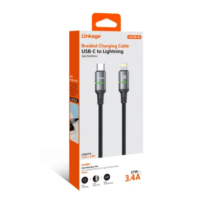 Linkage Lkcb51 27W 3.4A PD Lightning Şarj Kablosu