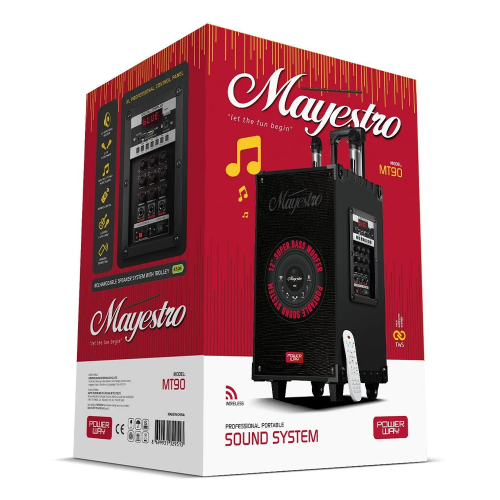 Powerway Mayestro MT90 Taşınabilir Bluetooth Speaker | Çift Mikrofon | Karaoke Sistemi Powerway Mayestro MT90 Taşınabilir Bluetooth Speaker | Çift Mikrofon | Karaoke Sistemi