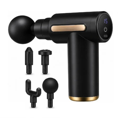 Carboon MAS-05 LCD Göstergeli Titreşimli Masaj Aleti | 4 Başlık | 6 Kademe