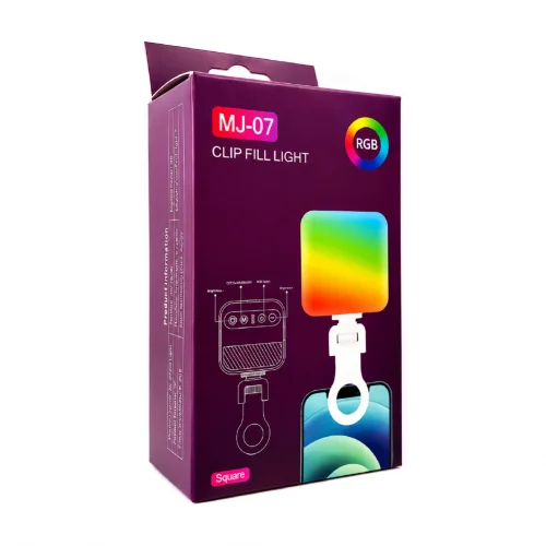 MJ-07 Şarjlı RGB Led Selfie Işığı | 3 Ton Işık | Ayarlanabilir Işık Seviyesi