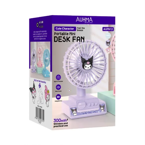 Auhma AUFN-12 Şarjlı 3 Kademeli Mini Fan
