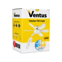 Ventus 6 Kanat Tavan Tipi 3 Kademeli Serinletici Fan | 3 Işık Tonlu Lamba 40W | Uzaktan Kumanda